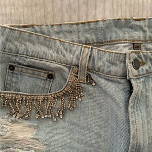Carmar rhinestone fringe shorts